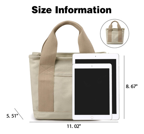 Iwieiairi Bolso De Mano De Lona Para Mujer Con MĂșltiples Bol