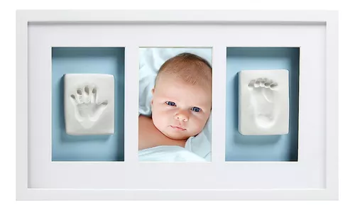 Pearhead Marco de fotos para bebés recién nacidos, kit de recuerdo de  huellas de manos y huellas, decoración de guardería neutral para género
