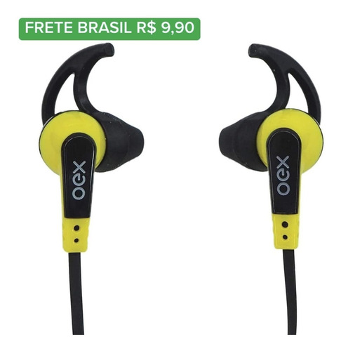 Fone De Ouvido Amarelo Intra Auricular Esportivo Fn206 Lm1