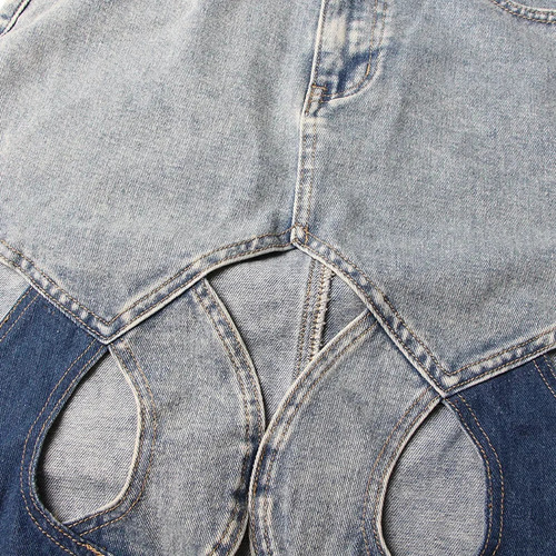 Falda Midi Casual De Mezclilla Con Corte De Cintura Alta Par