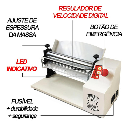 Cilindro Laminador Elétrico 40cm Cromado Com Regulador De Ve