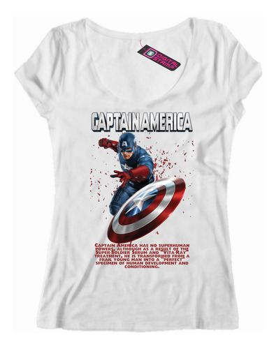 Remera Mujer Marvel Capitan America Captain Pelicula Mv9