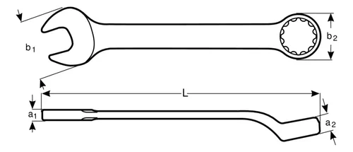 Llave Combinada Acodada 10 Mm Bahco Pu.10