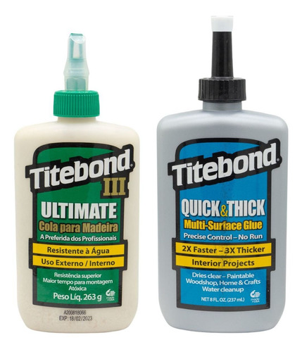 Kit Cola Titebond Ultimate 3 263g E Quick Thick 237ml