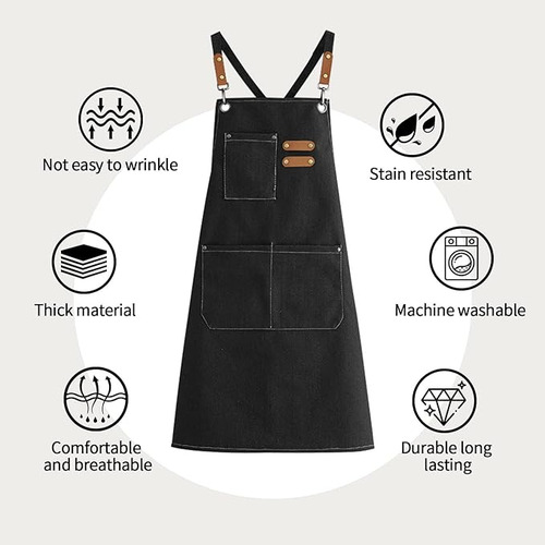 2 Piezas Mandil De Chef Ajustable, Mandil Barista,unisex