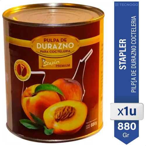 Pulpa De Durazno Para Cocteleria Stapler Premium Lata 880g