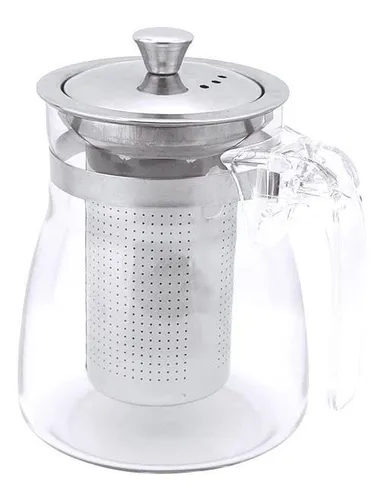 Bule De Vidro Com Infusor Inox Direto Ao Fogo 1000ml Água