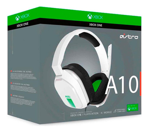 Audifono Gamer C/microf.astro A10 Xbox1/ps4/pc White/green
