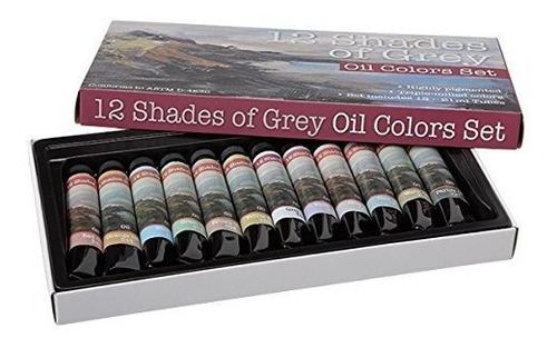 12 Shades Of Grey Colores De Aceite De Artista Altamente Pig