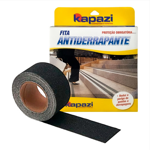 Fita Antiderrapante Anti Quedas E Derrapagens 50mm X 5m Cor Preto