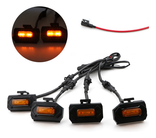4 Piezas De Luces Led Para Parrilla Delantera Con Fusible Ad