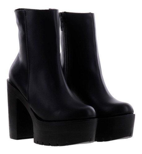Imagen 3 de 4 de Botines Botas Mujer De Tacón Alto Con Plataforma Moda