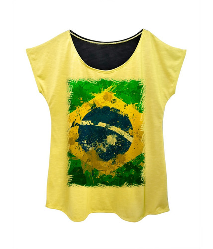 Camiseta Feminina Oversize Brasil Pátria Plus Size + Brinde