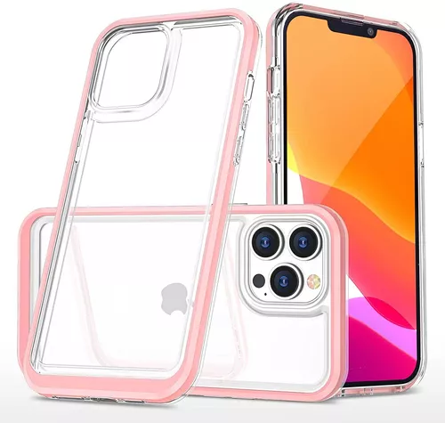 Funda Transparente Con Cordón Rosa para iPhone 13 Pro Max