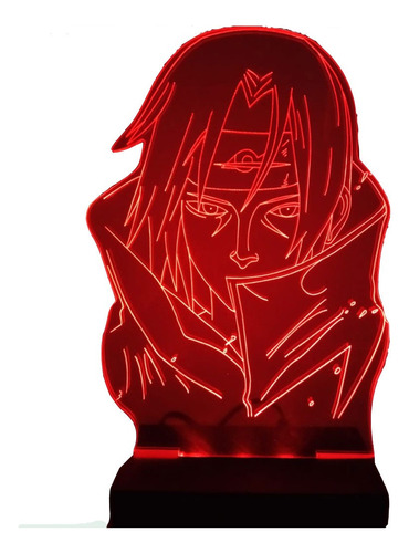 Luminária Abajur Led Itachi Uchiha Personalizada C/ Nome