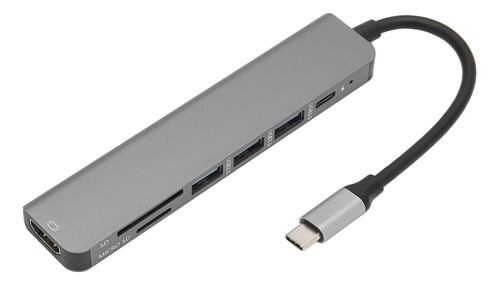 Hub Usb C 7 En 1, Multipuerto, Aleación De Aluminio, Hd, Usb