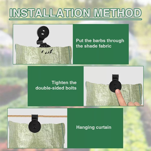 50 Peças De Tecido Lock Grip Sun Shade Net Fix Shade