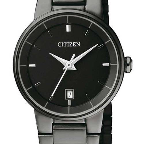 Reloj Citizen Acero Negro Brillante Original Dama