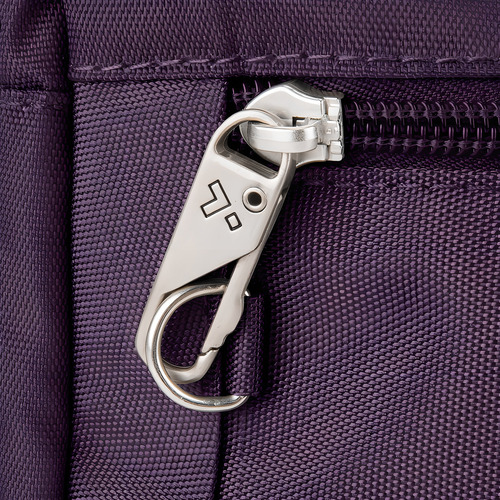 Travelon Crossbody Bandolera Antirrobo Minibag Violeta Acabado De Los Herrajes Níquel Color Violeta Oscuro Correa De Hombro Violeta Oscuro Diseño De La Tela Liso