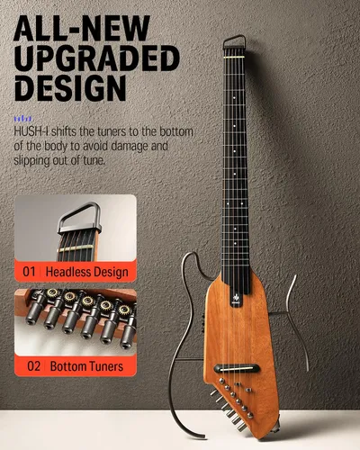 Guitarra Eléctrica Acústica Donner Hush-i Portátil Y Silenci