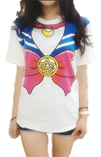 Gk-o Anime Sailor Moon Style T-shirt Cosplay Disfraz.