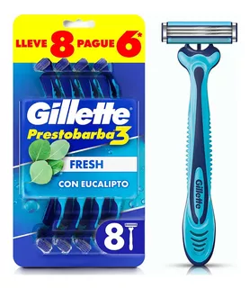 Rastrillos Desechables Gillette Prestobarba3 Cool 8 Piezas