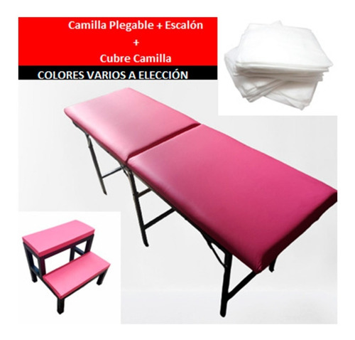 Imagen 1 de 1 de Camilla Para Masajes Plegable Valija Escalon Y Cubrecamilla