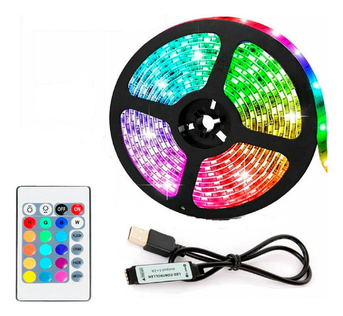 Cinta Led Rgb 5m - Control Usb 5v