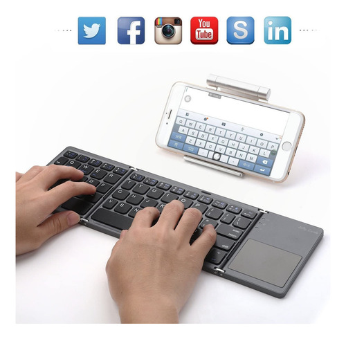 Ultra-delgado Portátil Plegable Mini Teclado Bluetooth K