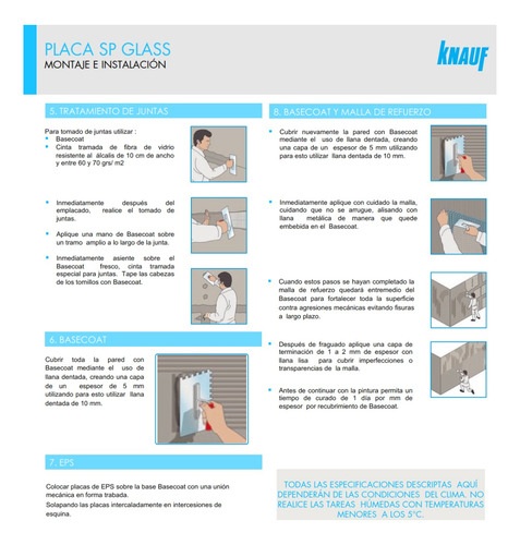 Placa Knauf Sp Glass 12,5mm 1,20 X2,40 Exterior Semicubierto