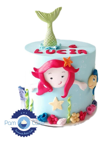 Torta Sirena La Sirenita Artesanl Cumpleaños