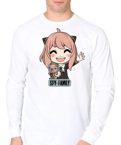 Camiseta Polar Manga Larga Polera Niña Anya Spy X Family Cat