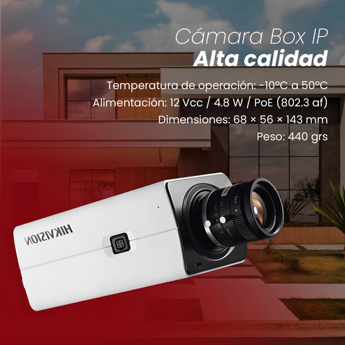 Hikvision Cámara de seguridad tipo Box Ip DS-2CD2821G0(C) 2 MP Poe Micro Sd Micrófono integrado Uso en interiores Serie PRO Ultra Baja Iluminacion Máxima protección Fácil instalación