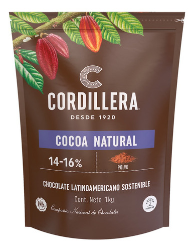 Cocoa Natural 14-16% cordillera x 1kg - g a $45