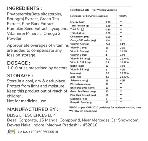 Cápsulas Vitaminas Para Cabello Con Biotina Bloqueador Dht