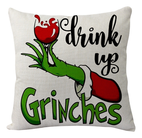 Fundas Decorativas De Lino De Navidad Grinch 5 Piezas