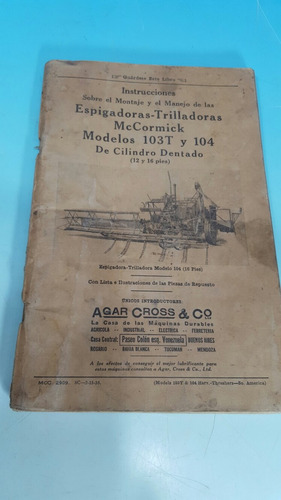 Antiguo Catalogo Original Trilladora  Espigadora Mc.cormick