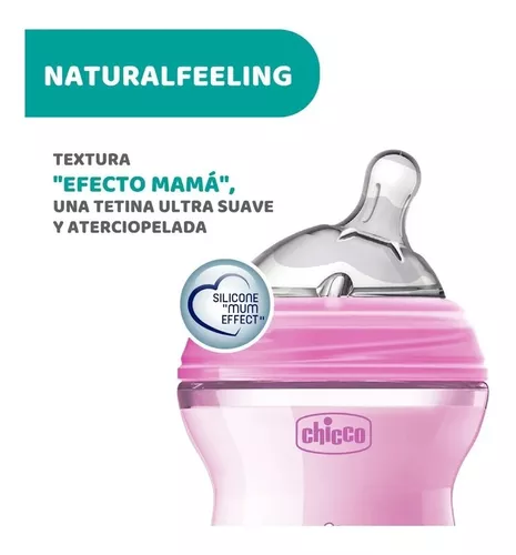 Chicco Biberón NaturalFeeling 150 ml 0m+ tetina silicona efecto mamá