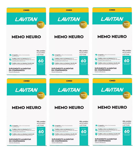 Kit 6 Suplemento Lavitan Memo Neuro 60 Comprimidos - Cimed