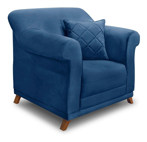 Kit de sillones y sofá de 2 plazas Venus Suede de 1,80 m, color azul marino