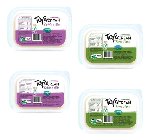 Imagem 2 de 2 de Kit Tofu Cream Orgânico Ecobras - Patê De Tofu - 4 Unidades