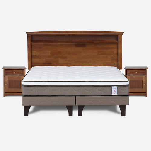 Rosen Cama Europea New Style 6 King Con Muebles Veneto Color Gris