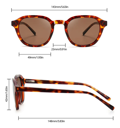 Lentes De Sol Joopin M1123 Mujer Hombre Polarizado Moda Cuadrados Uv Gafa Carey/marrón