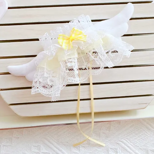 Figura De Peluche Con Babero De Encaje Para Vestir, Amarillo