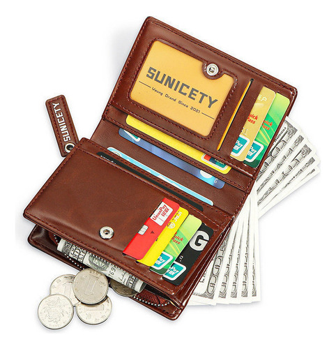 Rfid Dollar Wallet Card Coin Purse New Pu