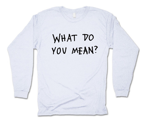 Justin Bieber Playera Manga Larga What Do You Mean Black Log