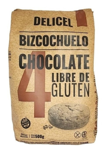 Premezcla Bizcochuelo Chocolate Delicel, 500g Sin Tacc