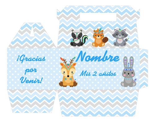 Kit Imprimible Animalitos Nórdicos Candy Bar Editable 