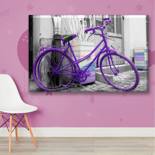 Cuadro Canva Decorativo Bicicleta De La Vendimia 90x60 Cm