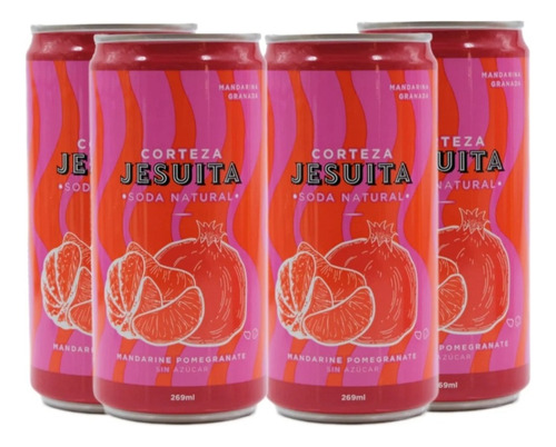 Soda Natural Mandarina Granada Corteza Jesuita X4